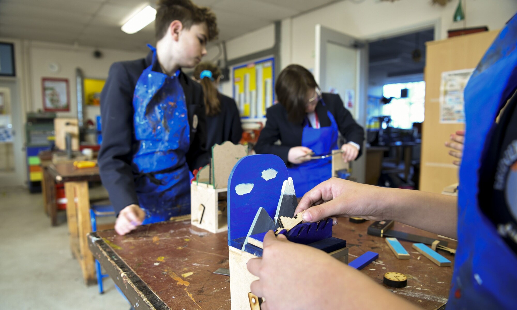 Bridgemary school pupils in a DT lesson